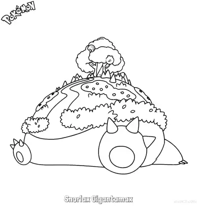 Free printable Snorlax Gigantamax Coloring Page - Free Printable Pokemon Coloring Sheets coloring page